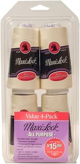 Maxi-Lock All Purpose Serger Thread - 4-Pack Eggshell Color, 3000 Yards Each, Low-Lint Polyester, Balanced Tension, for Overlock &amp; Garment Sewing