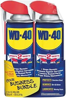 WD-40 Classic Product, Multi-Use Product, Smart Straw, 14.4 OZ [2-Pack] | Drives Out Moisture, Prevents Rust and Corrosion, Frees Stuck Parts, Removes Grease and Grime, Lubricates Hinges