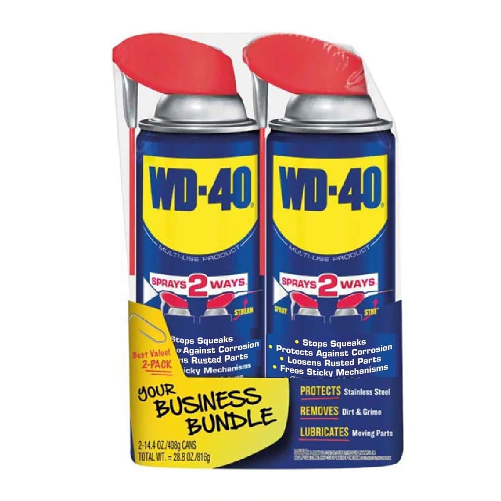 WD-40 Classic Product, Multi-Use Product, Smart Straw, 14.4 OZ [2-Pack] | Drives