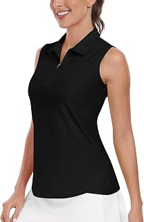 AIRIKE Ladies Golf Polo Shirt Sleeveless Summer Sports Athletic Work Wear Fashion Quick Dry Tank Tops for Women
