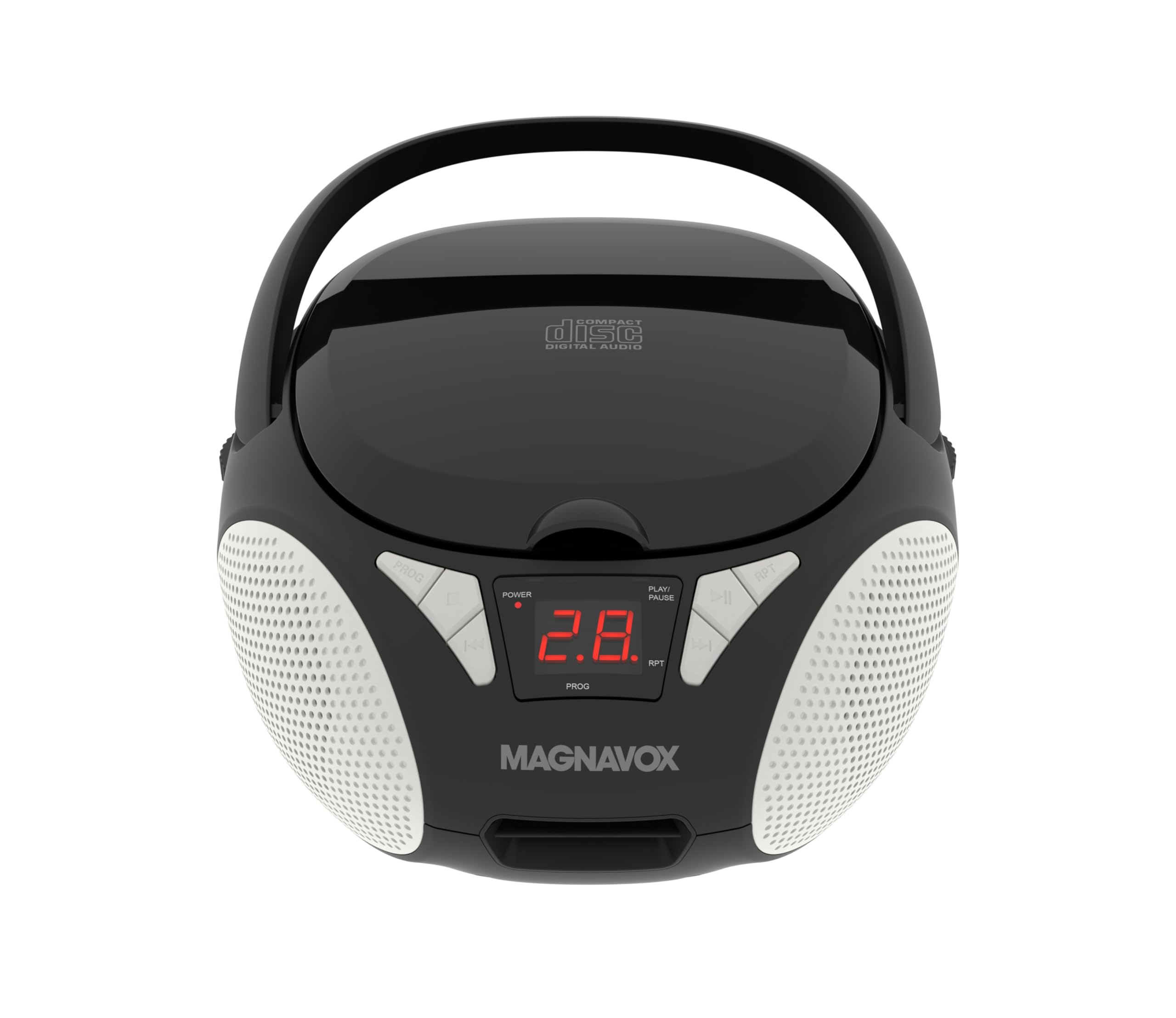 Magnavox Portable Top Loading CD Boombox with AM/FM Stereo Radio in Black | CD-R