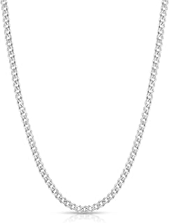 Fiusem 3.5mm Cuban Link Chains for Men Women, Stainless Steel Necklace | Silver Tone/14K Gold Plated/Black Cuban Chain, 3.5/5/6/8/10.5mm Mens Necklace Jewelry Gifts 16-28 Inches