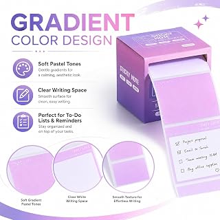 256pcs Pull-Out Sticky Notes with Pull-tab Design, Full Adhesive Gradient Color Sticky Notes for Office, Students and Home Use, Noting Writing, Marking Mistakes, Indexing