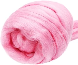 3.53oz Needle Felting Wool Roving for Needle Felting Pink Felting Wool | Wool Roving Bulk Roving Wool for Felting Pure Wool Chunky Yarn Spinning Wet Felting Diy Hand Spinning