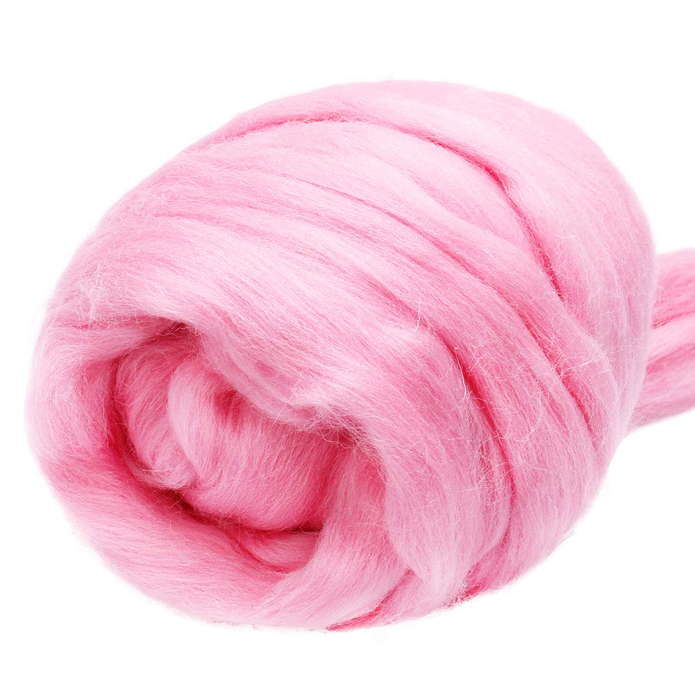 3.53oz Needle Felting Wool Roving for Needle Felting Pink Felting Wool | Wool Ro