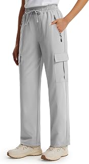 Libin Pants Trekking Cargo Women Lightweight Quick Dry Waterproof Hiking Pants Outdoor Travel Camping Golf Fishing Mountaineering Hunting, 06 - Light Grey, L
