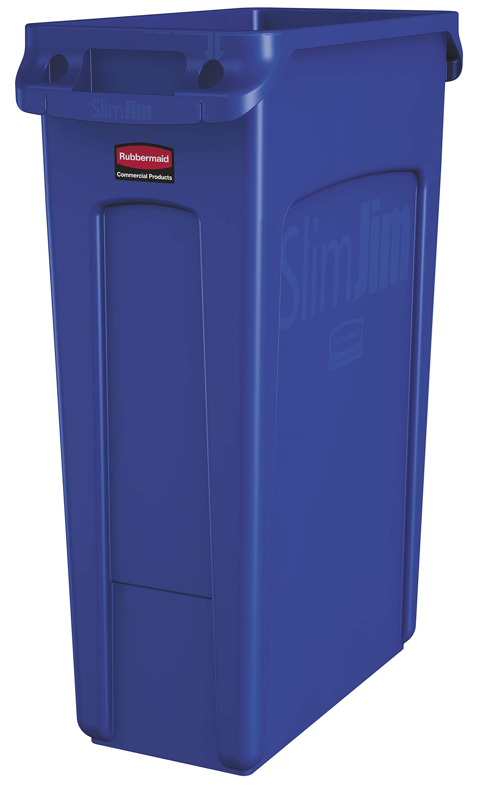 Rubbermaid Commercial Products Slim Jim 1956185 Plastic Rectangular Waste Bin wi