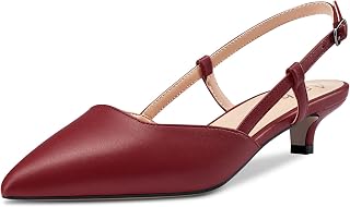 Aachcol Women's Stockings Kitten Heel Heel Pumps Pointed Toe Straps Ankle Slingback Dress Shoes Sandals Office Party Wedding Matte 3.5 CM