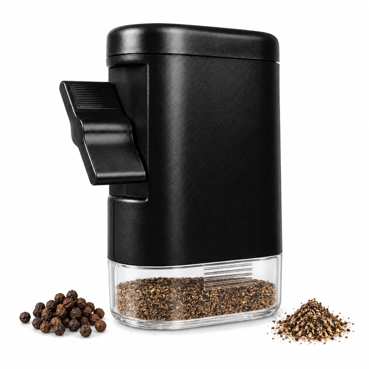 Black Pepper Mill and Pepper Grinder - Adjustable Manual Ceramic, Crank | Refill