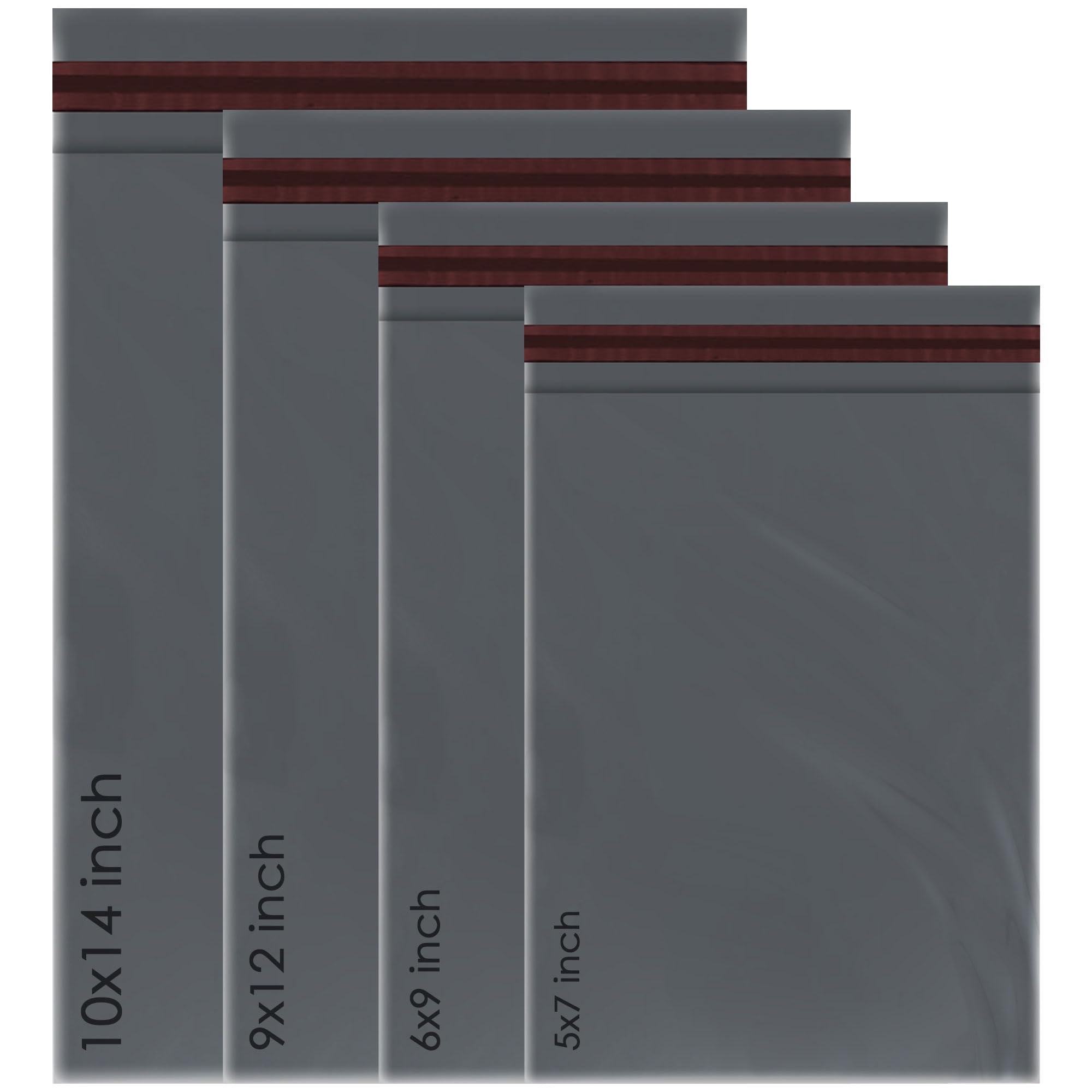 100 Assorted Mixed Grey Mailing Poly Postal Self Seal Bags 4 Sizes 25 from Each 