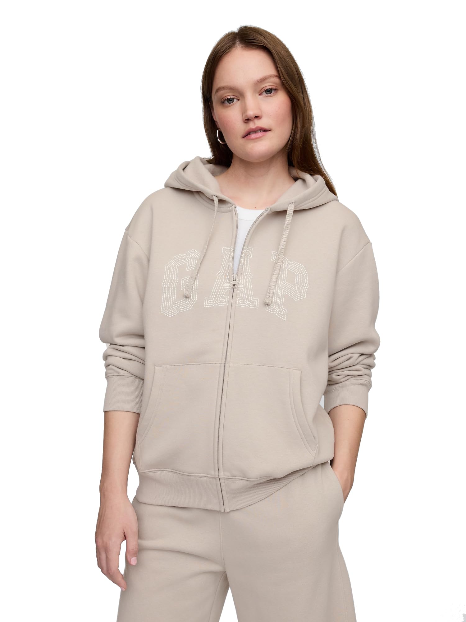 GAP Women's Logo Hoodie Hooded Full Zip Sweatshirt Hooded Sweatshirt (pack of 1)