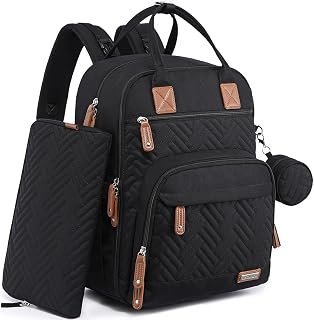 Baby Diaper Bag Backpack, Large Capacity Baby Bag, newborn essentials | Baby Shower Gifts, Waterproof Backpack for Moms Dads, with Pouch, Portable Changing Pad,Pacifier Case and Stroller Straps