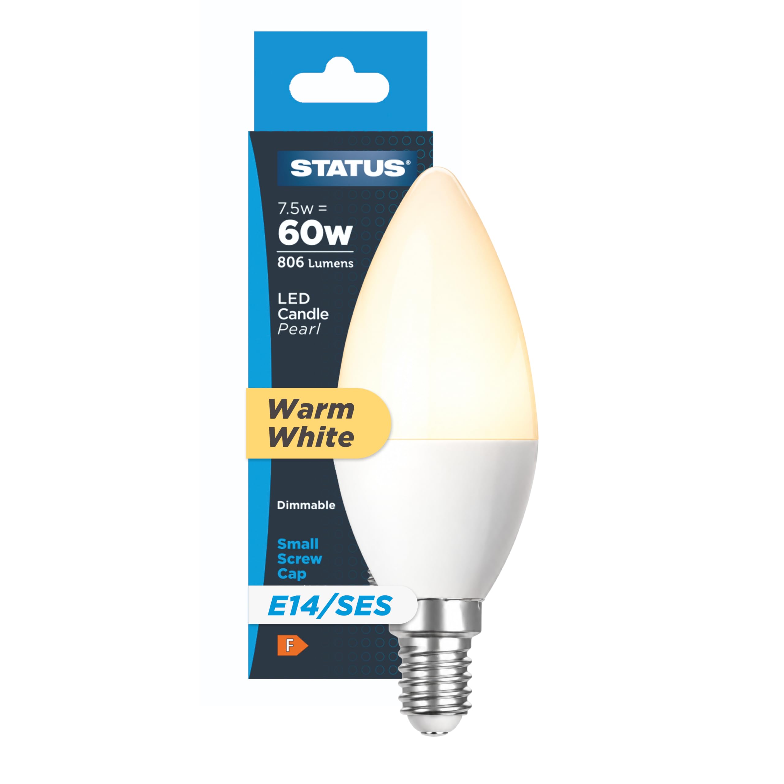 Status 8W Candle LED SES E14 Small Screw Cap Opal Warm White | Equivalent to 60W