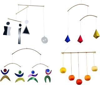 Set of 4 Portable Montessori - Munari, Gobbi, Octahedron, Dancers. Montessori Mobile, Baby Mobile, Hanging Mobile Baby boy and Girl
