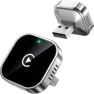 Teeran Wireless CarPlay Adapter for Cars with Built-in Wired CarPlay | Upgrade Version, Mini Cube Car Play Adapter Plug and Play Easy Use Fast Stable Connection for iPhone, USB & USB C Car Port
