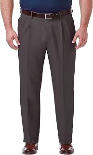 Haggar Men's Classic Fit Pleated Premium Comfort Dress Pant