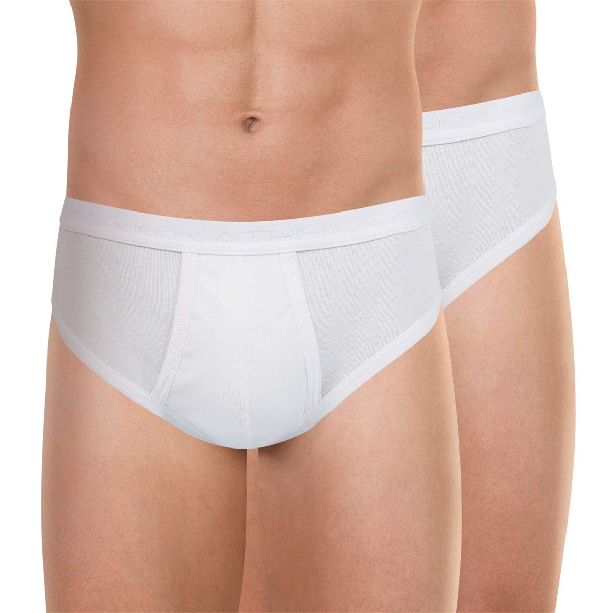 Athena - Pack of 2 Men's Basic Briefs - 100% Organic Cotton Briefs - Open Cut, E