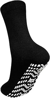 PUTUO Mens Anti Slip Grip Socks: Non-Slip Sports Trainer Socks for Men Cotton Slipper Socks with Grips 4 Pairs