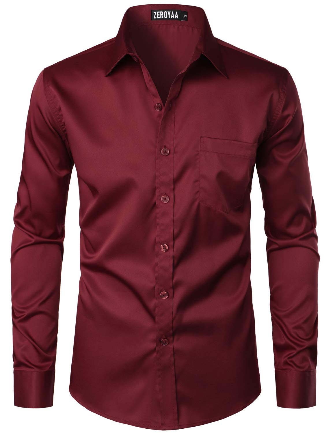 ZEROYAA Mens Urban Casual Business Slim Fit Dress Shirt