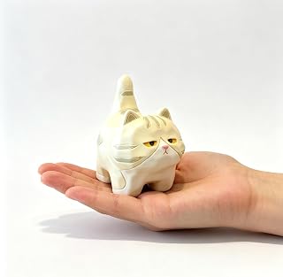 Cute Kitten Figurine Ornament Small Collectible Kitten Sculpture Miniature Animal Ornament for Shelf, Cabinet, Table, Kitchen, Office, Car, Home, 4.8