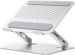 UGREEN Laptop Stand, Aluminum Adjustable Laptop Riser with Heat-Vent | Ergonomic Foldable Laptop Stand for Desk Compatible with MacBook Pro/Air/Neo, IdeaPad, Surface Laptop, HP (10-17 inches)