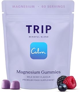 TRIP Magnesium Gummies, Wild Berry, 5,400mg Citrate per Pack, 180mg x 60 Gummies, Highly Absorbable, Electrolyte Balance, Plant-Powered, Sugar-Free & 3rd Party Tested