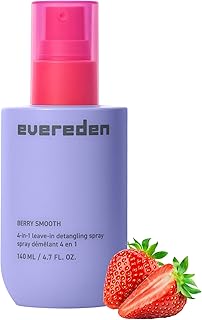 Evereden Kids 4-in-1 Detangler Spray, Silicone-Free, EWG Verified, Vegan | Developed with Harvard &amp; Stanford Dermatologists, 4-in-1 Leave-In Conditioner for Girls, Straight, Curly Hair, Wet or Dry Use