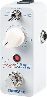 SONICAKE Clean Boost Pedal with Buffer and +12dB Gain - Sonic Super Master | Mini compact pure booster pedal effects for electric guitar bass