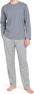 TRAMAS+ + Men's Long Cotton Two-Piece Set Long Sleeve Shirt Long Pyjama Bottoms Pyjamas Men's Set Sleepwear