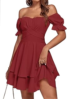 LYANER Women's Off Shoulder Casual Dress