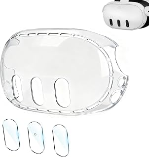 Upgraded Lens Protector Cover for Meta Quest 3, Plastic Hard Protective Shell Cover for Oculus Quest 3, Accessories for Quest 3 - Frosted Clear