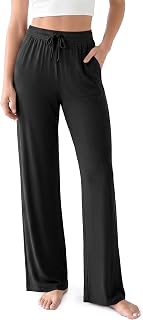 ODODOS Women's Lounge Pants with Pockets Drawstring Lightweight Loose Comfy Casual Pajama Pants-28/30" Inseam
