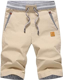 Tansozer Men's Shorts Casual Classic Fit Drawstring Summer Beach Shorts with Elastic Waist and Pockets