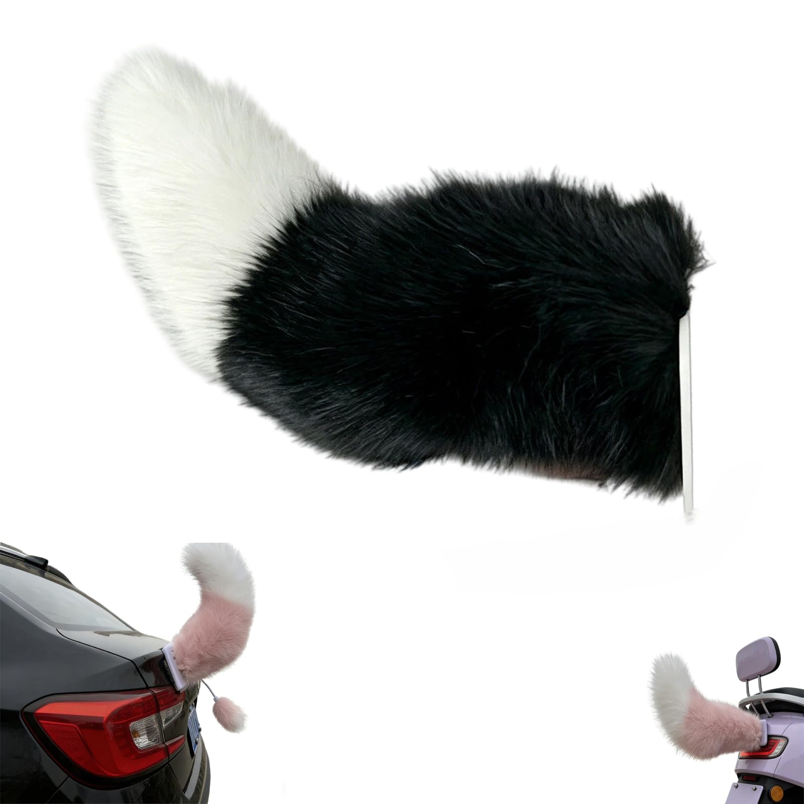 Remote Control Electric Car Tail, Cute Fuzzy Moving Tail for Cars, Motorcycles, 