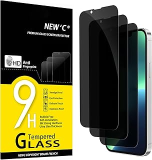 NEW'C 3 Pieces, Privacy Screen Protector for iPhone 14 Plus, iPhone 13 Pro Max (6.7 Inches), Tempered Glass Anti-Spy with Easy Installation Tool Included - Ultra Resistant