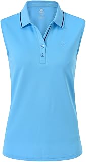 MoFiz Women's Sleeveless Polo Shirt Golf Shirt Summer Cotton Top Breathable