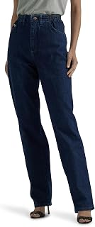 LEE Women's Jeans Plus Size Relaxed Fit Side Elastic Tapered Leg Jeans