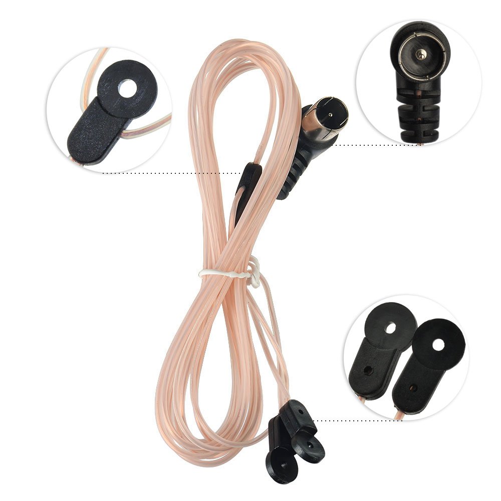 Superbat FM Antenna Dipole Antenna Indoor 75 Ohm with F Type Male Connector for 