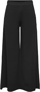 JDY Jdytanja Wide Flowy Pant Jrs, Women's Fabric Trousers, Black, (M) W x 32L