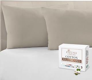 Pizuna 100% Cotton Housewife Pillowcases 2 Pack Simply Taupe 48x74cm