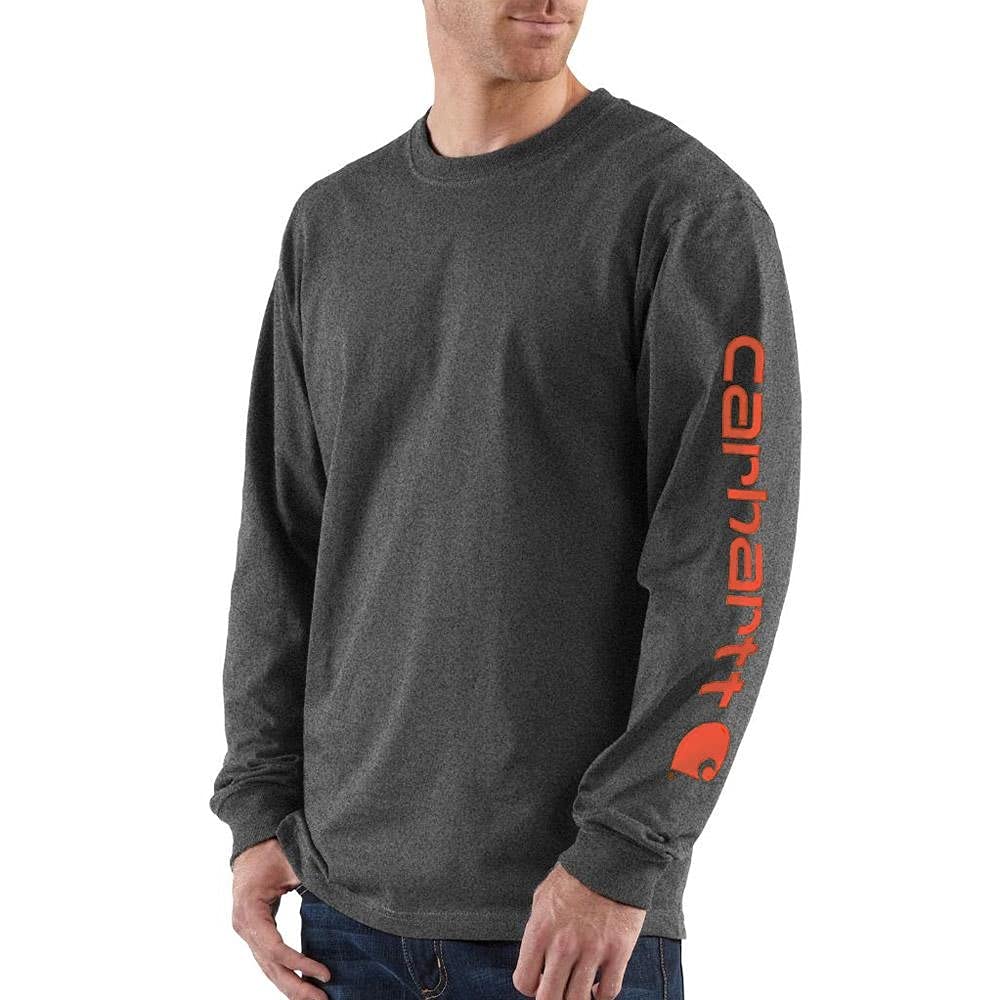 Carhartt Men's Big & Tall Signature Sleeve Logo Long Sleeve Tee Original Fit K23