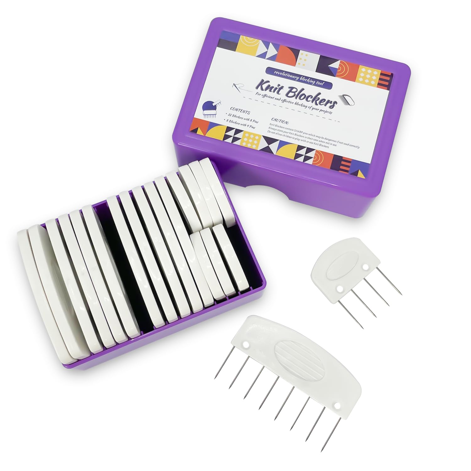 20Pcs Knit Blockers Pins Kit, Knit Blocking Combs for Crochet Knitting Blocking 