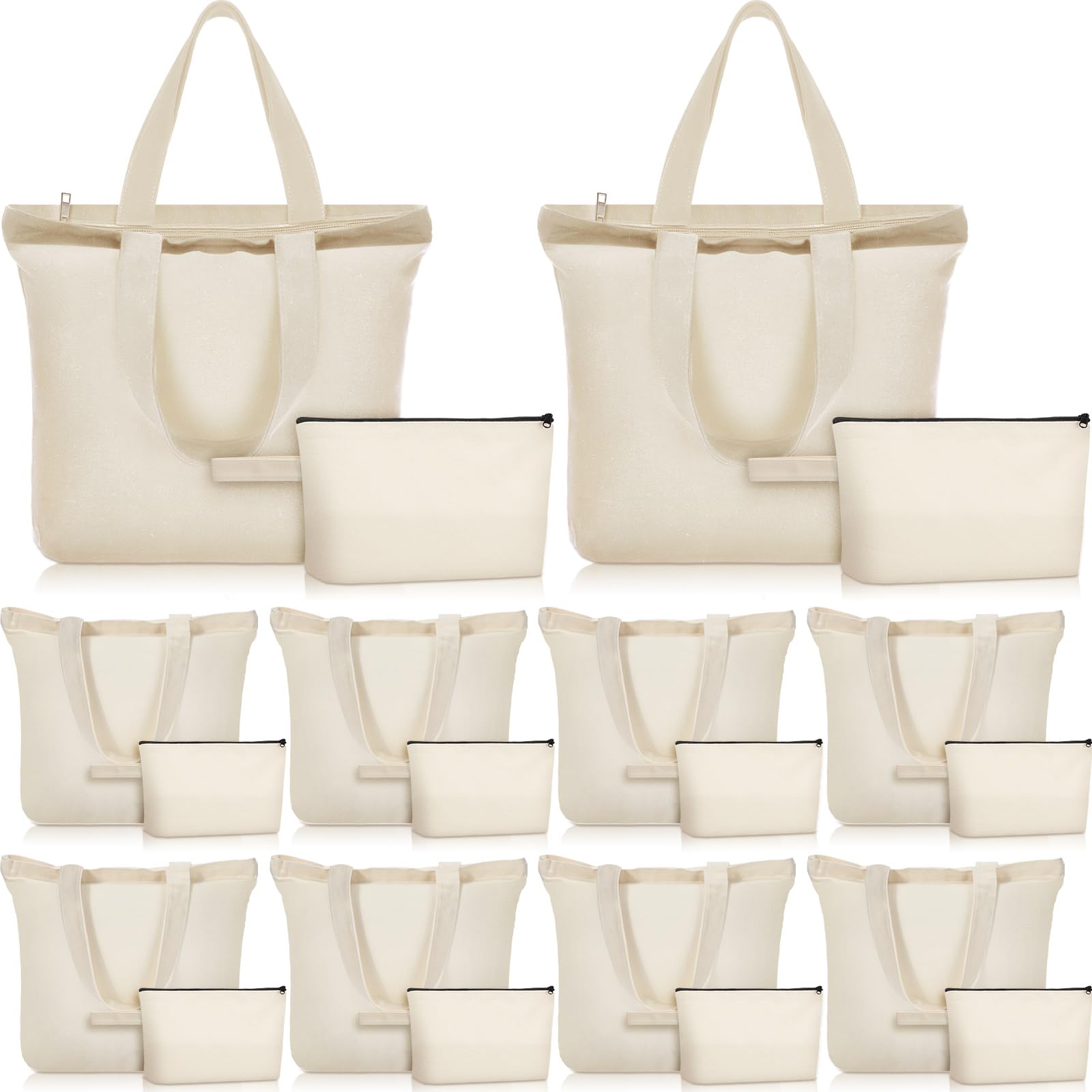 Silkfly Canvas Tote Bags Zipper Bulk