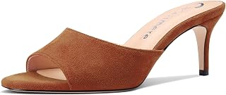 Castamere Women Mi Kitten Heel Open Heel Round Toe Sandals Slip-on Casual Dress Mules Shoes Office Summer Shoes 6.5CM Heels