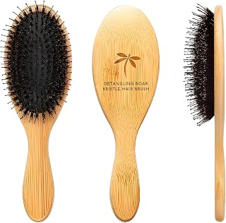 Belula Boar Bristle Hair Brush for Women and Men, Detangle Any Type of Hair