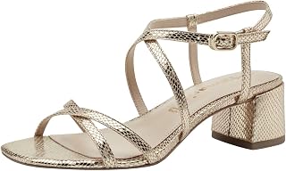 Tamaris Women's Slide Heeled Sandal, Lt Gold Struc, 6