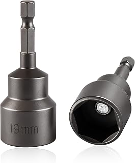 2-Pack RV Leveling Scissor Jack Socket, Drill Adapter for RV Scissor Jacks | with 1/4 in Quick-Connect Hex Shank, Compatible with 3/4 in (19 mm) Hex-Drive Jacks, Power Nut Driver Bit