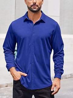 Men's Casual Button Down Long Sleeve Shirt