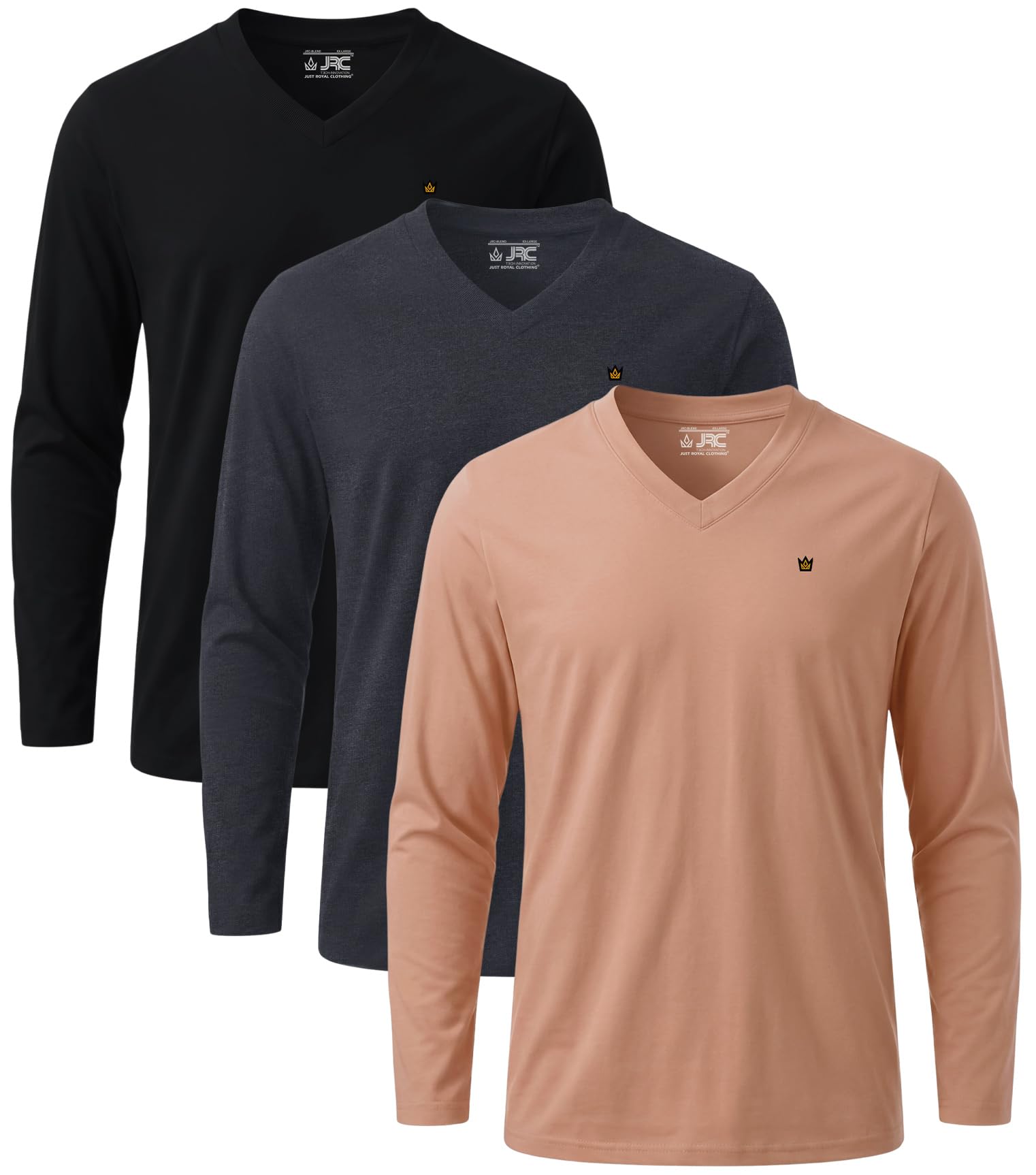 3 Pack 4 Pack Men's Short Sleeve Long V-Neck T Shirts Comfortable V-Neck T-Shirt