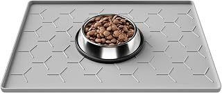 Pieviev Silicone Dog Cat Food Bowl Mat, Waterproof Raised Edge, 41x31CM